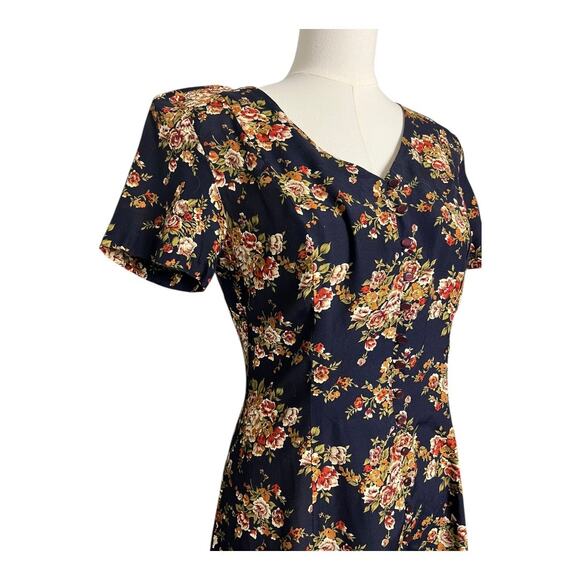 Vintage 90s Floral Boho Dress Rampage Cottagecore Grunge Button Down Midi 5 - Picture 4 of 11